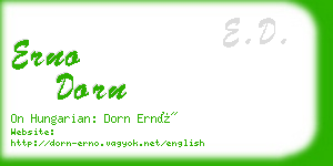 erno dorn business card